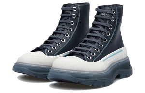 Alexander McQueen Tread Slick Boot Navy White Women's 1 2927436