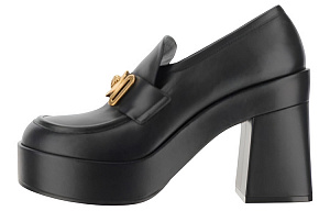 VERSACE Medusa Biggie 75mm Platform Loafers Black Leather