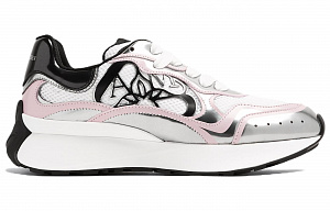 Alexander McQueen Seal Logo Low White Silver Pink Women's 1 2927592