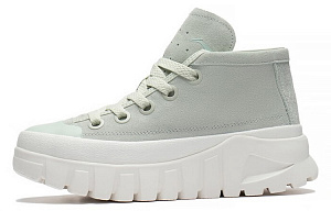LiNing Leather Boot Mid-Top Casual Shoes Women's Pale Greenish-White Jade Color