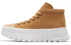 LiNing LEATHER BOOT Anti-Slip Wear-Resistant Mid-Top Casual Shoes Men's Deer Brown
