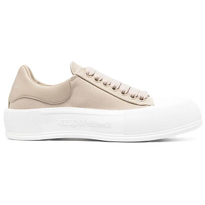 Alexander McQueen Deck Low Top Stylish Skateboarding Shoes Women's Camel 1 2927679