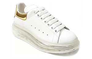 Alexander McQueen Low Top Stylish Skateboarding Shoes Women's White Gold Tail 1 2927830