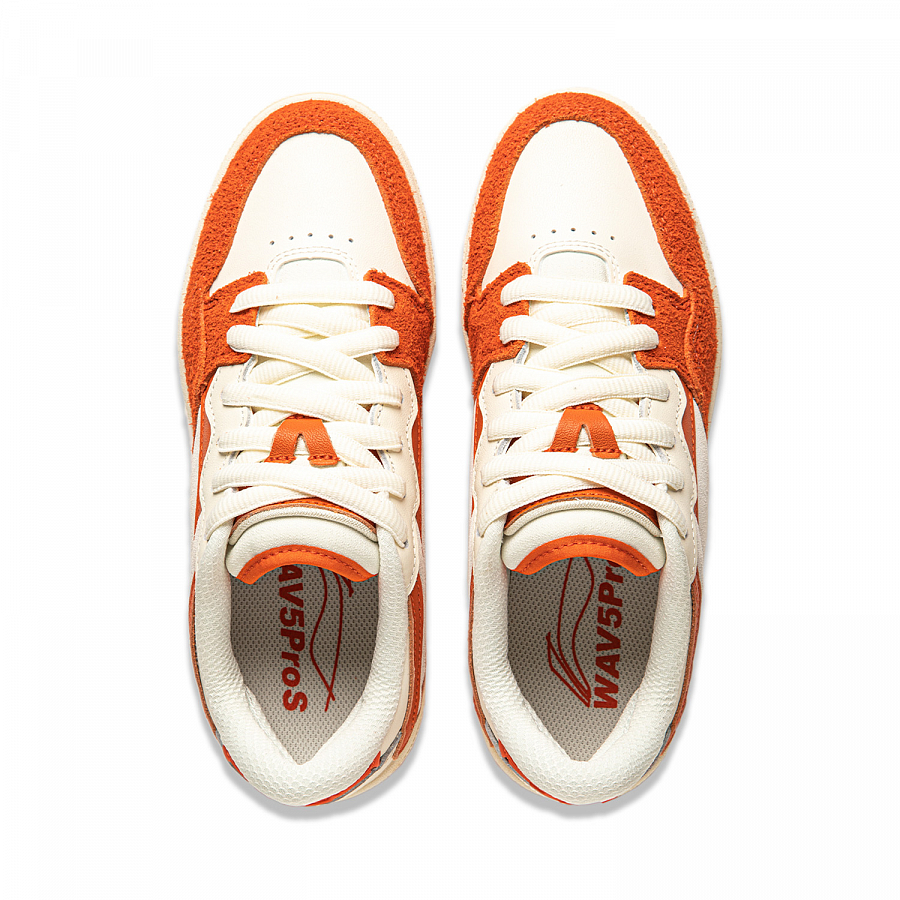 LiNing Wave Pro S Wear-Resistant Low-Top Skateboard Shoes Women's Beige White Orange купить в интернет-магазине Yoocart с быстрой доставкой по России.