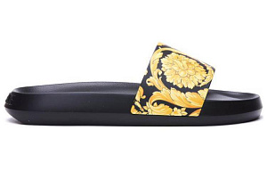 VERSACE Baroque Pool Slide Black Gold 1 2929013