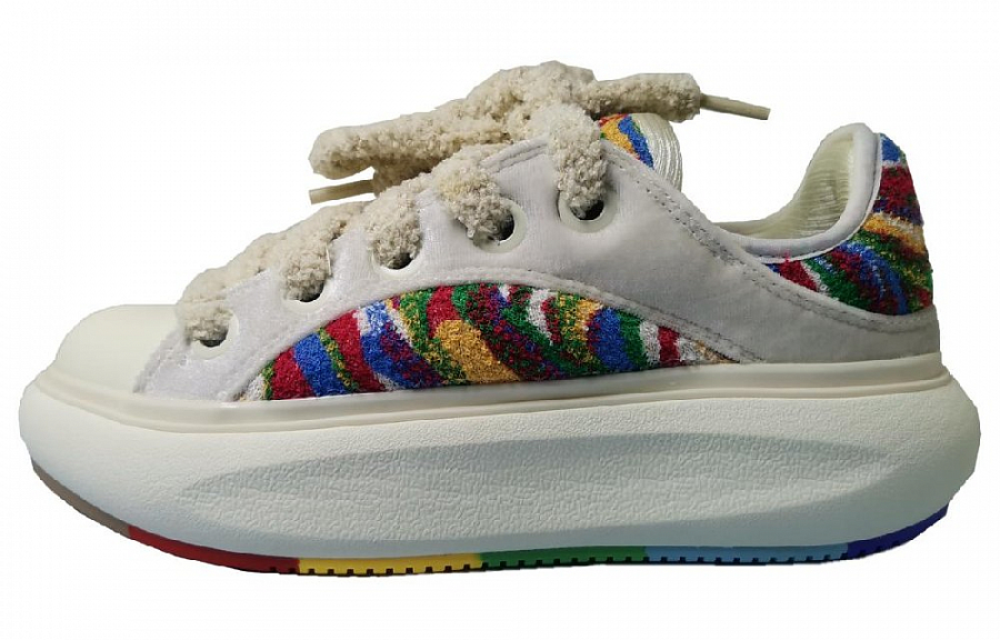 LiNing Yun You C4D Cushioning Wear-Resistant Low-Top Casual Shoes Women's Beige Red Yellow