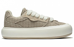 LiNing Puff Platform Anti-Slip Wear-Resistant Low-Top Casual Shoes Women's Brown 1 2929371