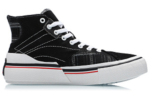 LiNing Wave Skateboard Shoes Women's High top Black/White 1 2929502