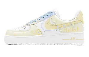 Nike Air Force 1 Low Air Force 1 Anti-Slip Wear-Resistant Low-Top Skateboard Shoes Women's White Blue Yellow 1 2940850