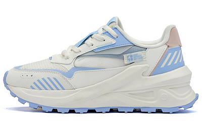 361° Long Wind Casual Shoes Women's Low Top Feather White/Wind Blue
