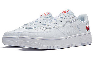 361° Slip-Resistant Lightweight Breathable Low-Top Skateboard Shoes Women's White Red 1 2942151