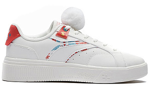 361° Anti-Slip And Wear-Resistant Lightweight Low-Top Skateboard Shoes Women's White Red 1 2962514
