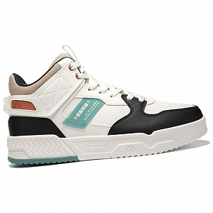 361° Warm High-Top Skateboard Shoes Men's White Cyan 1 2962768