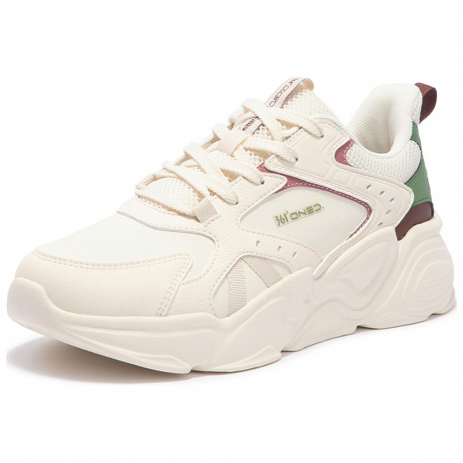 361° Wear-Resistant Low-Top Running Shoes Women's Beige Green Red