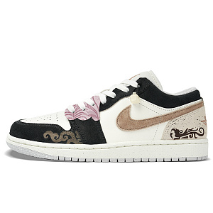 Jordan Air Jordan 1 Anti Slip Wear Resistant Low Top Skateboard Shoes Unisex Black White 1 2967946