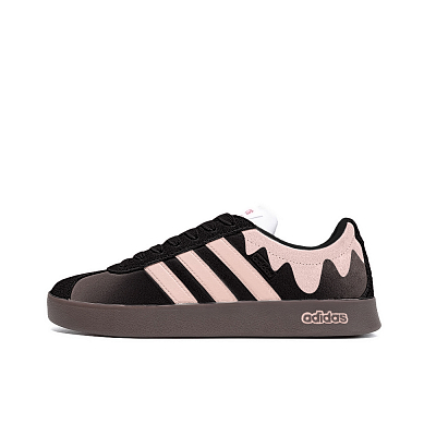 Adidas Neo Vl Court No Man's Land Rose, Amber Anti Slip Wear Resistant Low Top Skateboard Shoes Unisex Black Pink