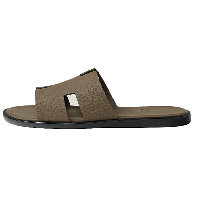 HERMES Izmir Slide Slippers Men's Dark Umber