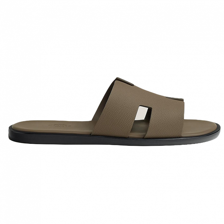 HERMES Izmir Slide Slippers Men's Dark Umber