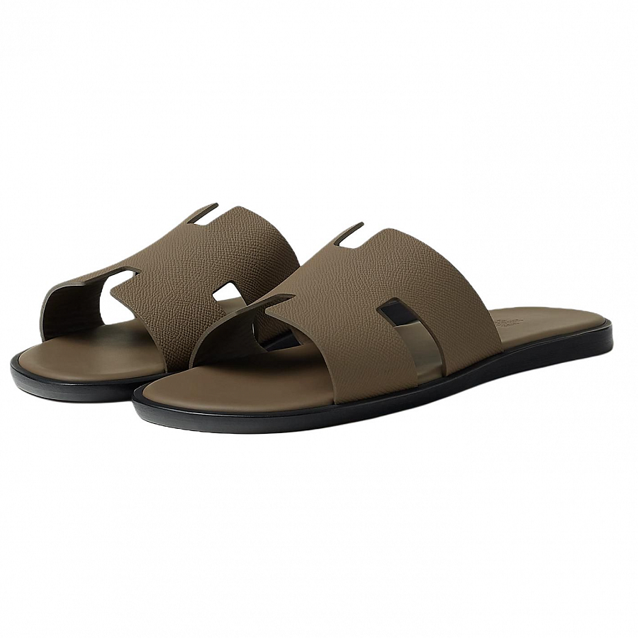 HERMES Izmir Slide Slippers Men's Dark Umber
