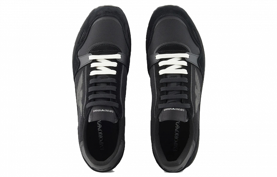 EMPORIO ARMANI Logo-appliqué Suede Sneakers купить в интернет-магазине Yoocart с быстрой доставкой по России.