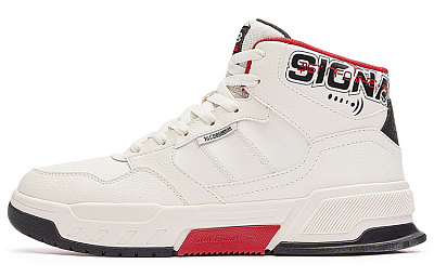 361° Qichen Warm Anti-Slip And Wear-Resistant High-Top Skateboard Shoes Men's Feather White