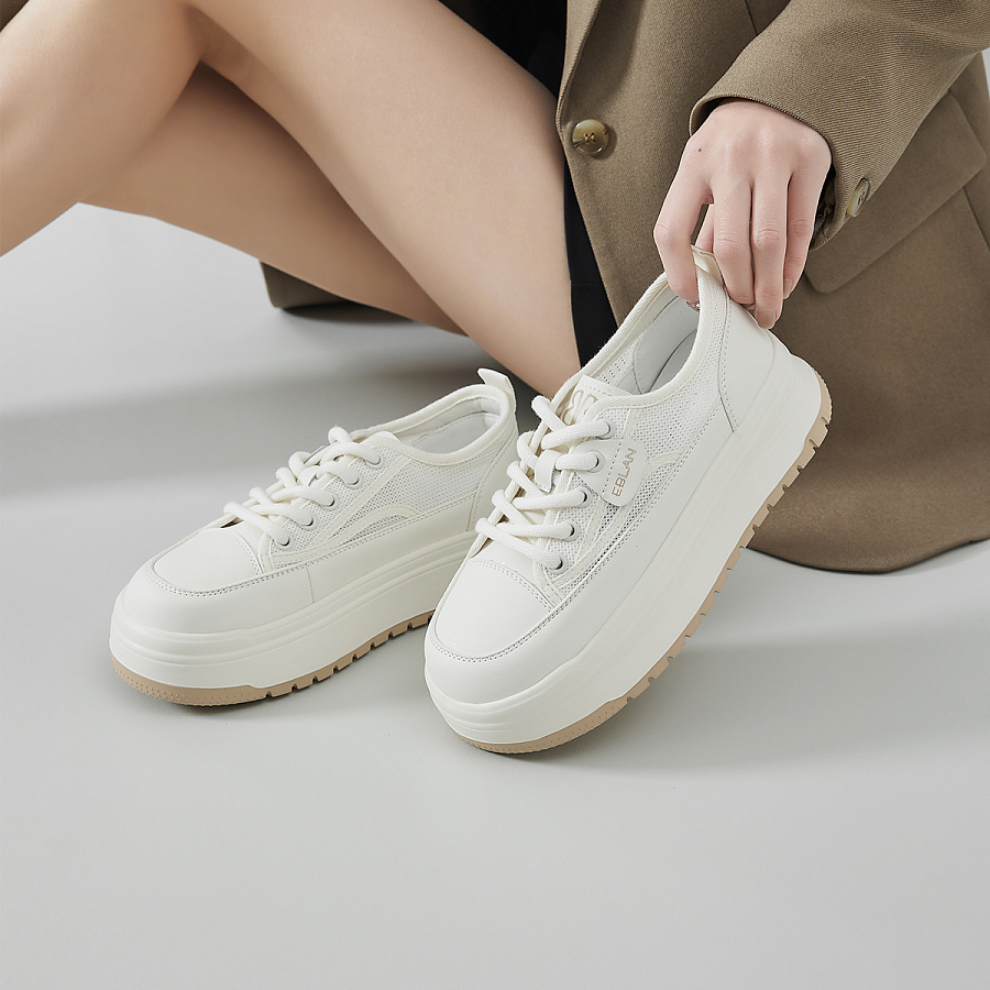EBLAN Low Top Skateboard Shoes Women's Beige купить в интернет-магазине Yoocart с быстрой доставкой по России.