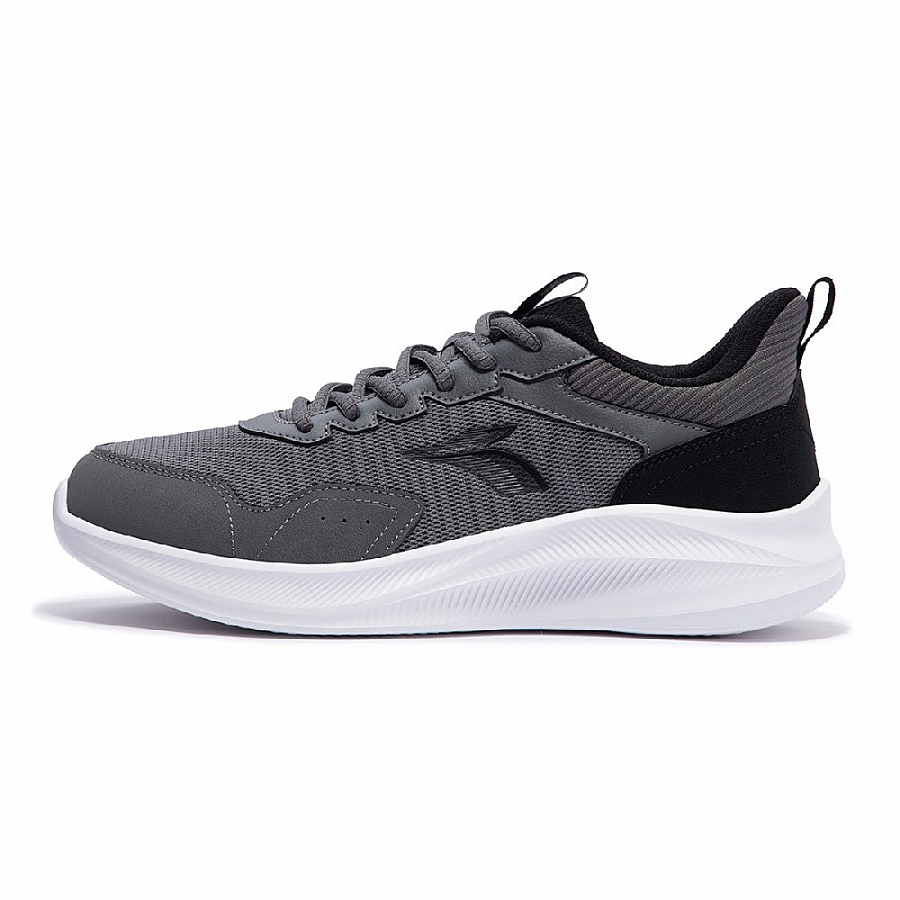 361° Cushioned Wear-Resistant Breathable Lightweight Low-Top Casual Running Shoes Men's Gray Black