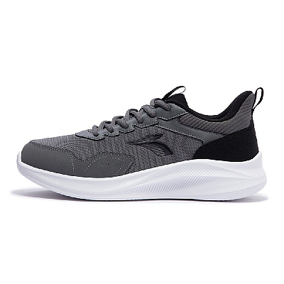 361° Cushioned Wear-Resistant Breathable Lightweight Low-Top Casual Running Shoes Men's Gray Black