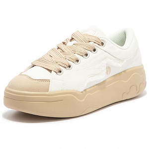 361° Slip-Resistant Cushioning Low-Top Skateboard Shoes Women's White Beige 1 2974126