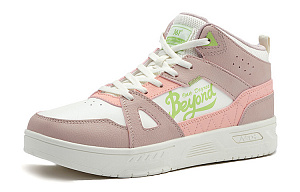 361° Abrasion Resistant Slip Resistant Mid Top Skateboard Shoes Women's Pink White 1 2975077