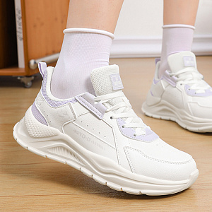 361° Anti-Slip Wear-Resistant Low-Top Casual Shoes Women's White Purple 1 2975099