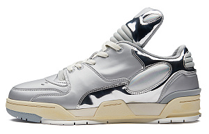 EQLZ EQUALIZER 1980 Anti-Slip Wear-Resistant Low-Top Vintage Basketball Shoes Unisex Liquid Silver Electroplated