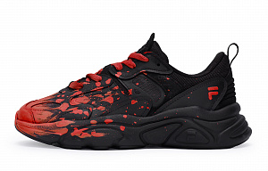 FILA Cushioned Slip-Resistant Low-Top Casual Shoes Men's Black Red 1 2975187