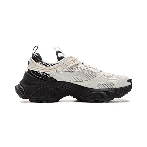 LiNing Star Cushioning Slip Resistant Abrasion Resistant Breathable Low Top Casual Shoes Women's Champagne White 1 2975199
