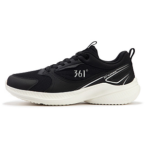 361° Anti-Slip Wear-Resistant Low-Top Running Shoes Men's Black White