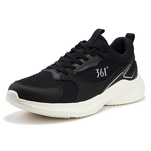 361° Anti-Slip Wear-Resistant Low-Top Running Shoes Men's Black White 1 2975251