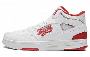 361° Anti-Slip Wear-Resistant Mid-Top Skateboard Shoes Men's White Red