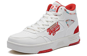 361° Anti-Slip Wear-Resistant Mid-Top Skateboard Shoes Men's White Red 1 2975354