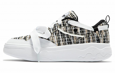 361° Lightweight Anti-Slip And Wear-Resistant Low-Top Skateboard Shoes Women's White Black