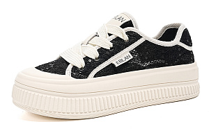 EBLAN Breathable And Wear resistant Low top Skateboard Shoes Women's Black 1 2977695