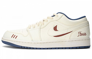 Jordan Air Jordan 1 Low Shock Absorbers Slip Resistant Low Top Vintage Basketball Shoes Men's Milk White Brown