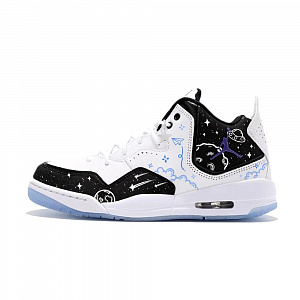 Jordan Courtside 23 Anti-Slip Wear-Resistant Low-Top Vintage Basketball Shoes Men's White Black