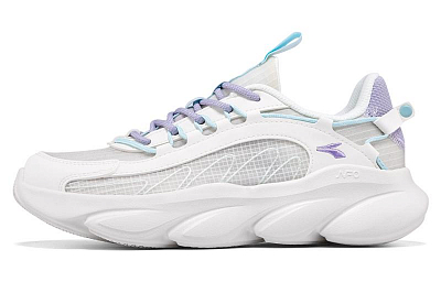 361° Spirit Fox Anti-Slip And Wear-Resistant Breathable Low-Top Running Shoes Women's White Blue Purple