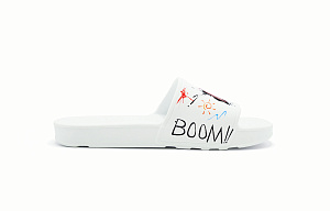 LiNing EVA Graffiti Slip-Resistant Odor-Resistant Quick-Dry Slide Slippers Unisex White Red 1 2978060