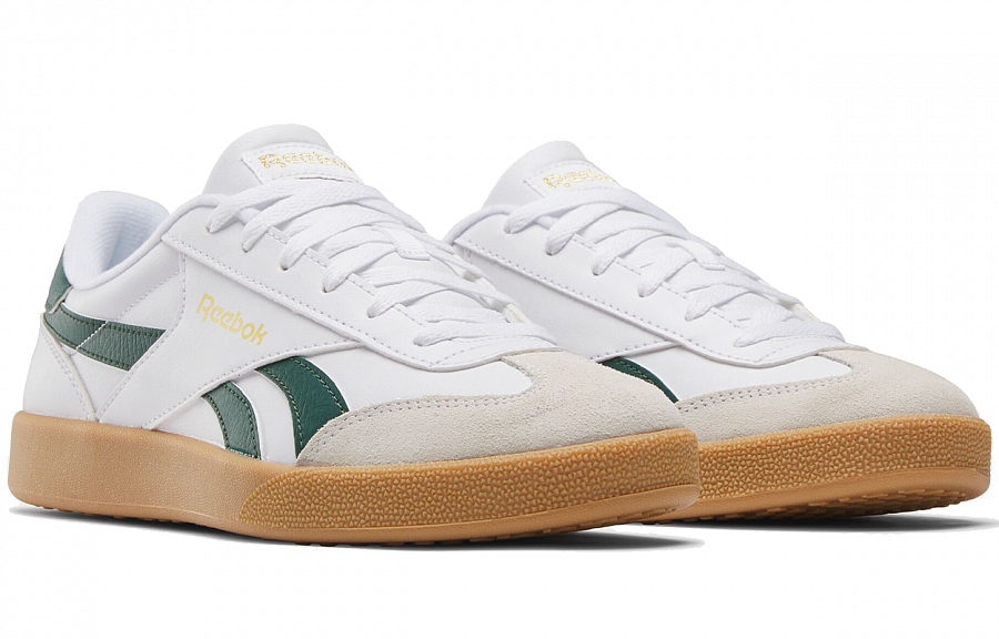 Reebok Smash Edge S Anti Slip Wear Resistant Low Top Skateboard Shoes Unisex White Green