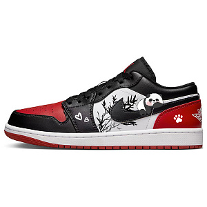 Jordan Air Jordan 1 Slip-Resistant Low-Top Vintage Basketball Shoes Women's Black Red