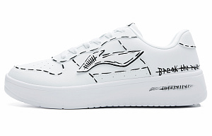 LiNing Anti Slip Wear Resistant Low Top Skateboard Shoes Men's White 1 2980180