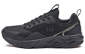 361° Anti-Slip Wear-Resistant Low-Top Sports Casual Shoes Men's Black Gray