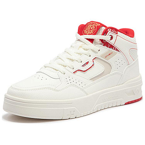 361° Anti-Slip Wear-Resistant High-Top Skateboard Shoes Women's White Red 1 2980463