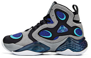 361° Cushioned Slip-Resistant High-Top Basketball Shoes Men's Gray Blue